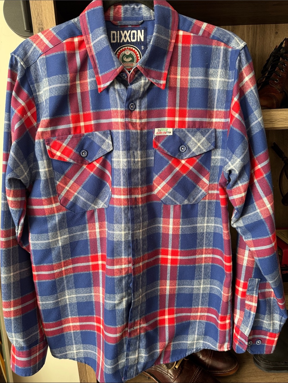 DIXXON Red and Blue Plaid Button-Down Shirt